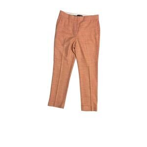 Ann Taylor Ankle Pants Women’s Orange Plaid Tweed Knit Cuffed Ankle Size 4